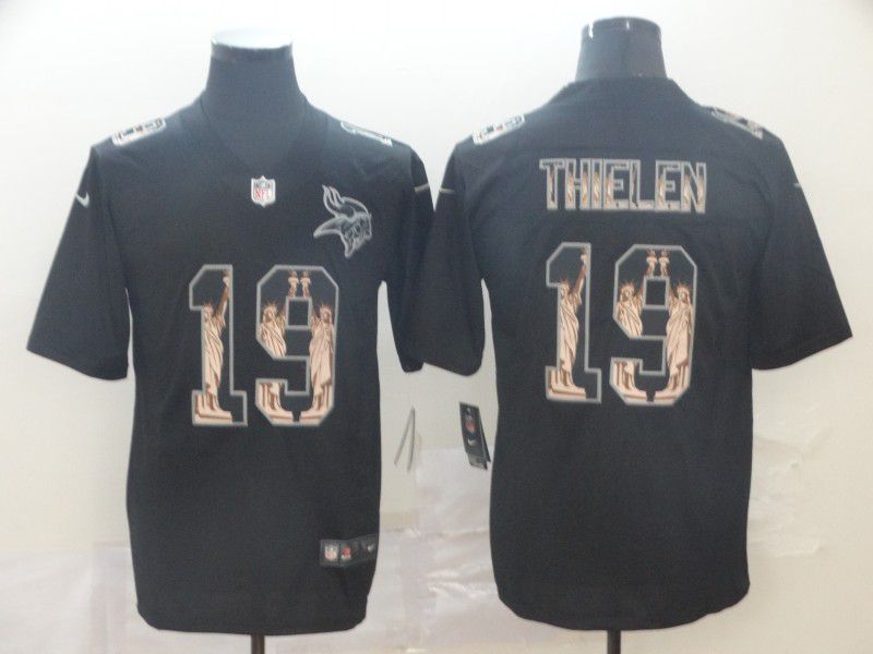 Men Minnesota Vikings #19 Thielen Black Goddess fashion Edition Nike NFL Jerseys->kansas city chiefs->NFL Jersey